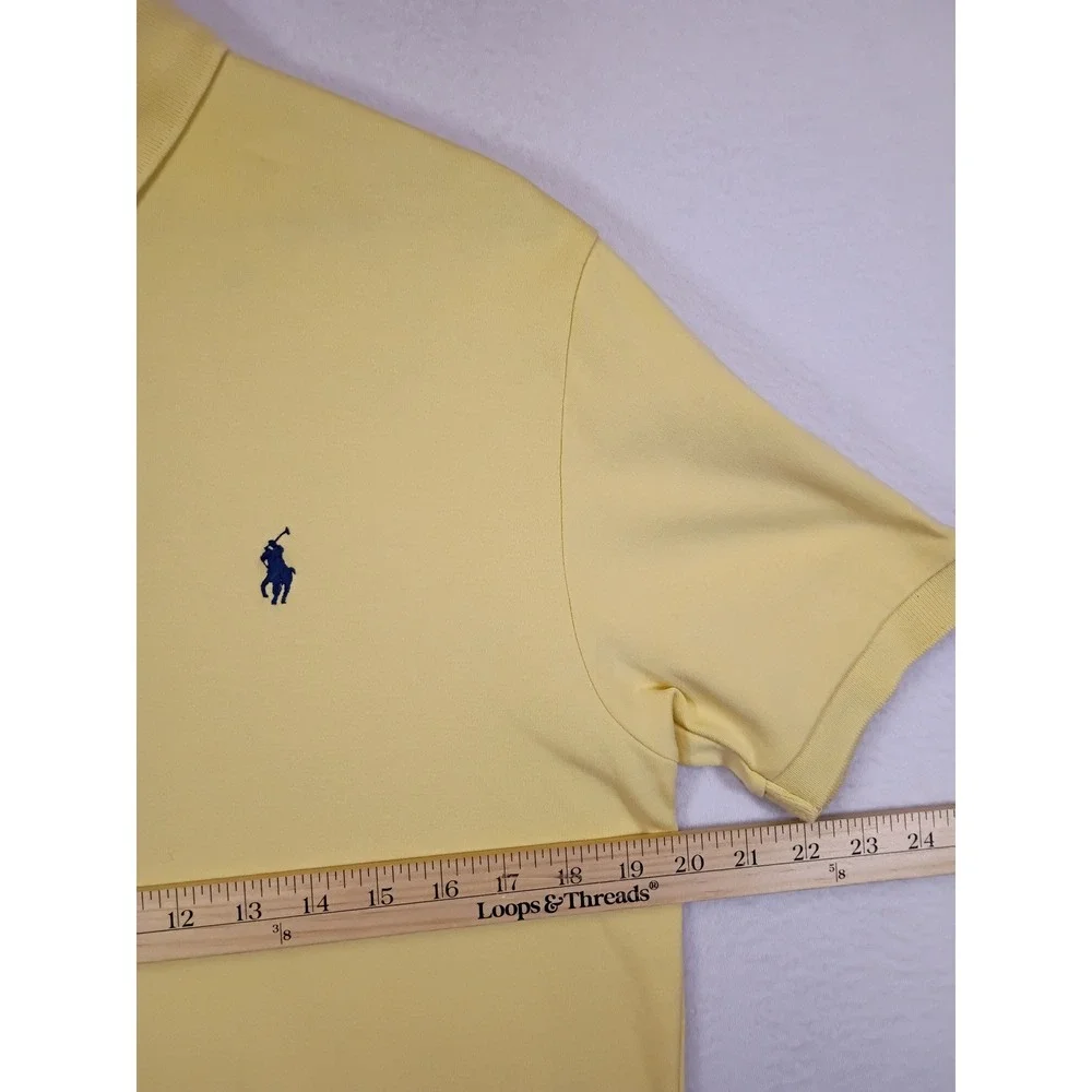 Preppy Polo Ralph Lauren Mens Small Yellow Short Sleeve Cotton Pony Logo Shirt